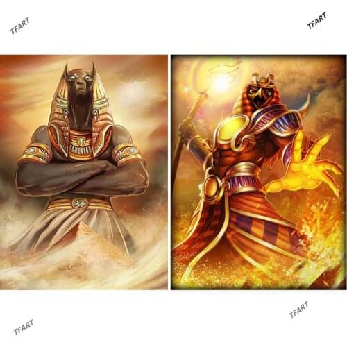 5D DIY Diamond Embroidery Anubis and The Pyramids Ancient Egypt Egyptian Diamond Painting Cross Stitch Mosaic Home Decor Gift