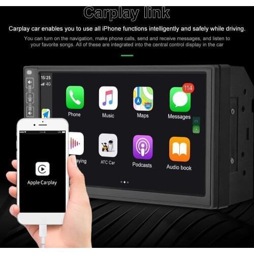 Eunavi 2 din Car Radio FM Car Multimedia Player 2 DIN autoradio For NISSAN Universal 2 din Auto Stereo with Carplay AA