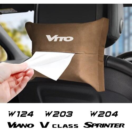 Car Tissue Bag Box Seat Back Hanging Storage For Mercedes W124 W203 W204 VITO Sprinter Viano V-Class R-Class Auto Accessories