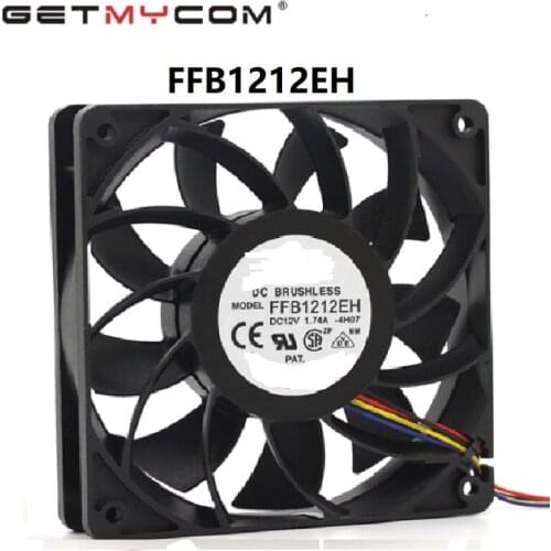 Getmycom Original FFB1212EH 12025 12V 1.74A 12CM cooling fan 2PIN/3PIN/4PIN radiation heat fan