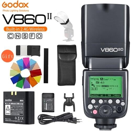 GODOX V860IIC V860IIN V860IIS V860IIO V860IIF batteria agli ioni di litio TTL 2.4G HSS Flash Speedlite per Canon Nikon Sony Olym