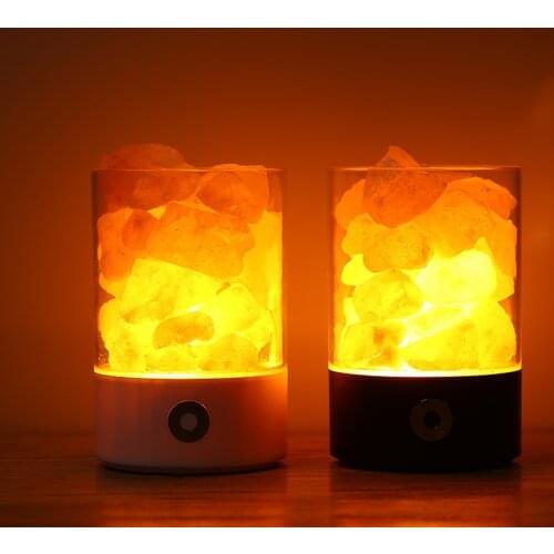 Crystal Himalayan Salt Lamp Led USB Night Lamp for Home Decor Indoor Night Lights Bedroom Bedside Table Light Fixtures Luminaire