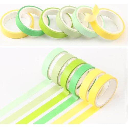 Adhesive Washi Tape Set 6 Rolls Masking Tape Pack Colorful Decorative Thin Tapes For DIY Scrapbooking Crafts Gift Wrapping