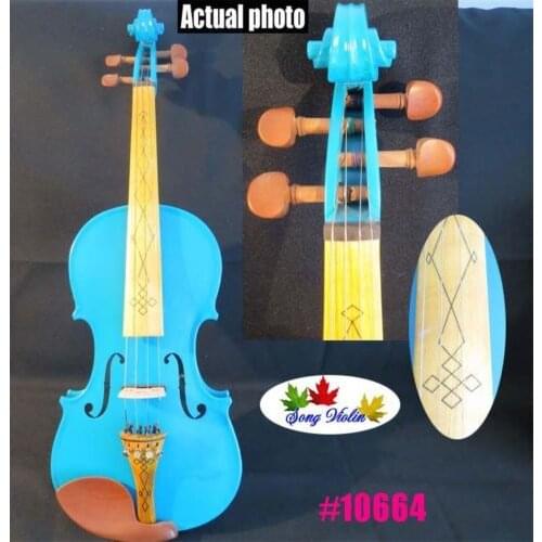 Beautiful Blue colors electric & acoustic violin 4/4 #10664