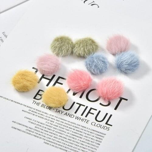 Colorful Wool Felt Round Buttons Ornament Accessories 100pcs 18mm Handmade Patch Sticker Girl Hair Jewelry Clips Bow Center DIY