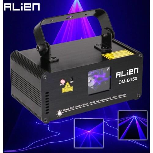 ALIEN Remote DMX512 150mw Blue Laser Scanner DJ Disco Beam Stage Lighting Effect Blue Laser Projector illumination Show Light