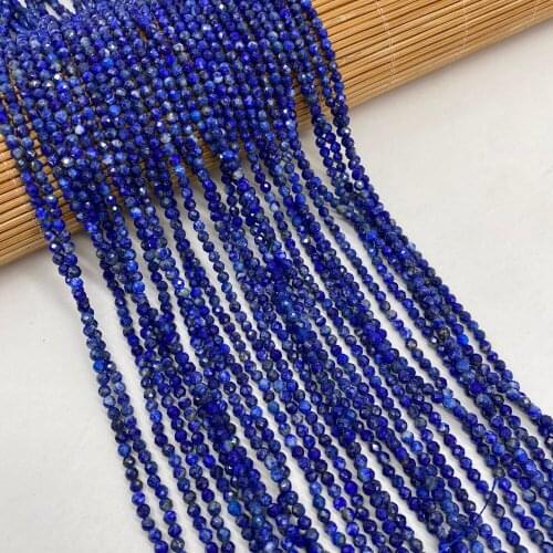 Small Beads Natural Semi-Precious lapis lazuli Faceted Beads for Ms Jewelry Making Charms DIY Necklace Bracelet Accessories 3mm