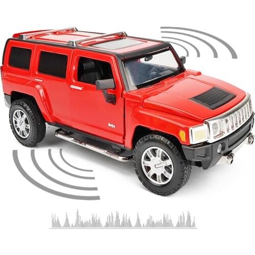 Simulation Hummer H3 zinc alloy car model,1:24 metal sound and light door model,childrens toy car gift,free shipping