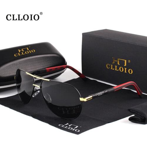 CLLOIO Men Classic Aluminum Polarized Sunglasses Women Driving Glasses Pilot Sun Glasses Brand Designer Male Vintage Sunglasses