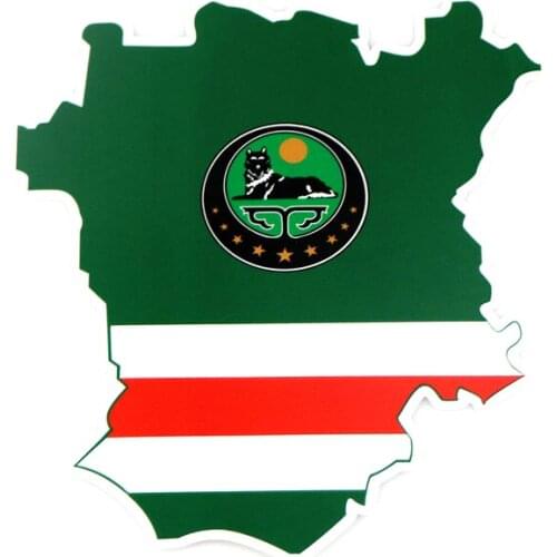 Funny Chechen Republic Map Car Sticker Motorcycle Decals Waterproof Decals PVC 16cm X 14cm