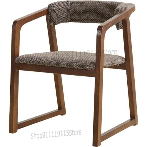 Nordic Solid Wood Dining Chair Simple Fraxinus Mandshurica Home Computer Chair Back Coffee Chair Cloth Art Negotiation Desk Chai