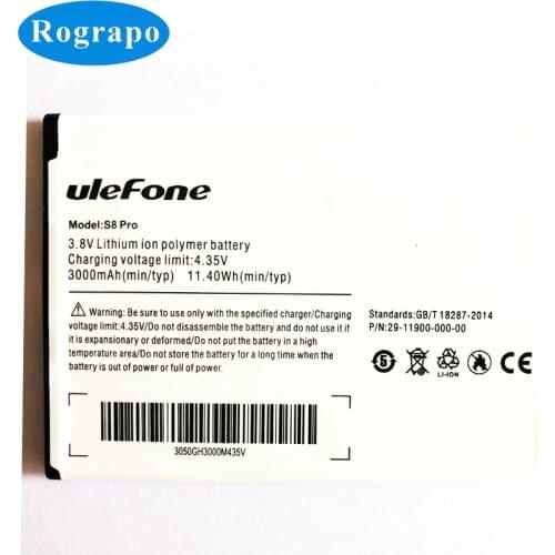 New 3000mAh S8 Replacement Battery Batterie For Ulefone S8 / S8 Pro 5.3inch MTK6737 MTK6580 Mobile Phone Batteries