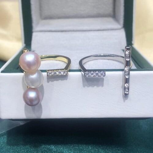 New Trendy 925 Sterling Silver Adjustable Free Size Ring Settings Findings Mountings Parts for Pearl Corals Jade Crystal Agate