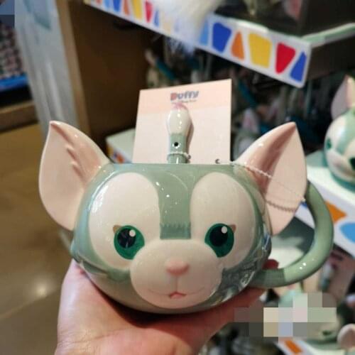 New Style Shanghai Disneyland cartoon Gerardoni Tony ceramic mug with spoon couple mug Decoration Gift AG2442