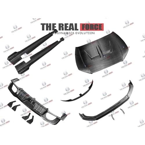 Suitable For 17-20 Audi RS3 TRF-V Carbon Fiber Full Boby Kit - Front Rear Lip Side Skirts Hood Spoiler Canards