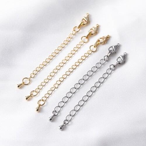 14k gold-clad gold-plated copper extension chain with lobster clasp drop pendant diy bracelet necklace jewelry accessories