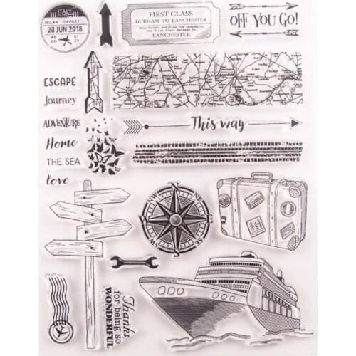 Signpost Cruise Ship Transparent Clear Silicone Stamp Seal DIY Scrapbook Rubber Stamping Coloring Embossing Diary Decor Reusable