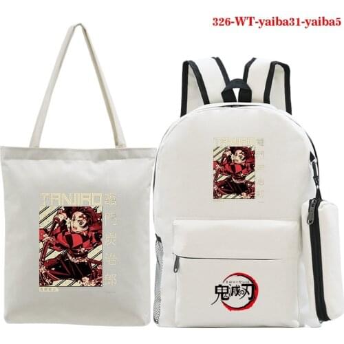 Kawaii Teenager Backpack Fashion Casual School Bag Print Kimetsu no Yaiba Travel Shoulder Bag Women Men Laptop Backpack Mochila