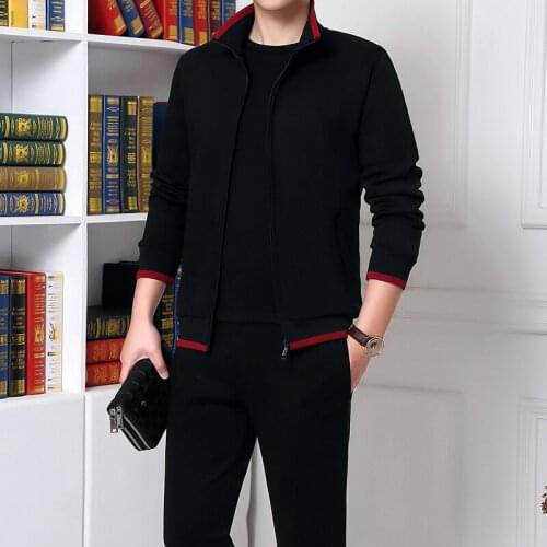 Sportsweat Suit Mens Sport Two Piece Set Spring Autumn Casual Large Size Dads Tracksuit Coats Trousers Running Gym Fitness