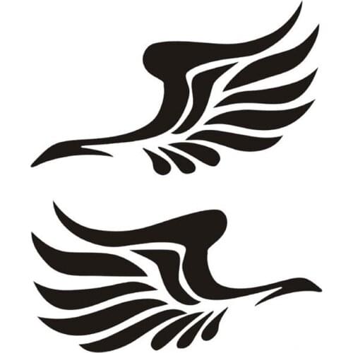 Creative Guardian Angel Wings Lovely Reflective Car Stickers Fashion Car Rearview Mirror on The Fly Section,13cm*7cm