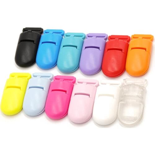 100pcs Plastic Baby Pacifier Clips Transparent Clips Wholesale Soother Holder for DIY Pacifier Chain Clamp Accessories