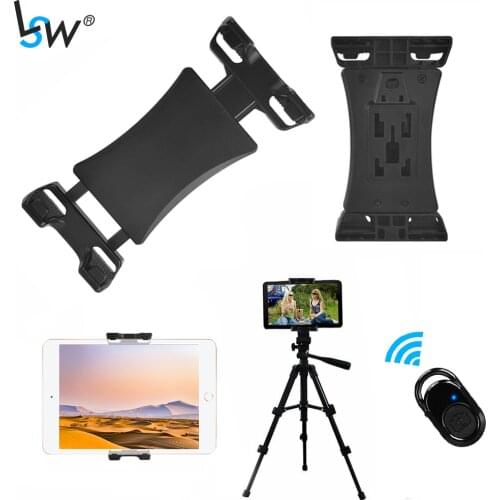 Universal Tablet Tripod Holder Mount Clamp With 1/4" Screw Adapter For Phone/iPad Pro 12" Bluetooth Remote