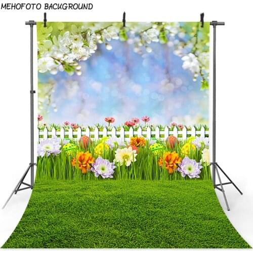 Mehofoto Spring Scenery Easter Egg Photography Backdrop Green Grass Newborn Baby Portrait Photo Booth Background Studio Prop 385