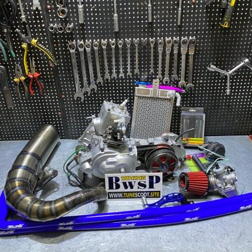 DIO50 AF18 125cc Engine Water Cooling Full Complete With Big Bore Cylinder 54mm Crankshaft 52.6mm 92mm Variator Exhaust Pipe