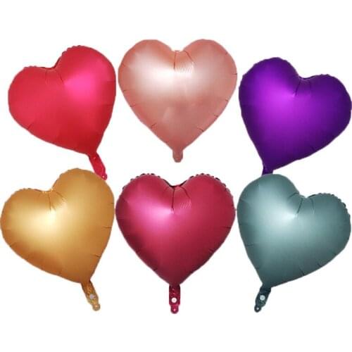 50PCS Metallic Heart-Shaped Aluminum Film Balloon Birthday Wedding Party Decoration Love Balloon 18 Inch Heart-Shaped Balloon