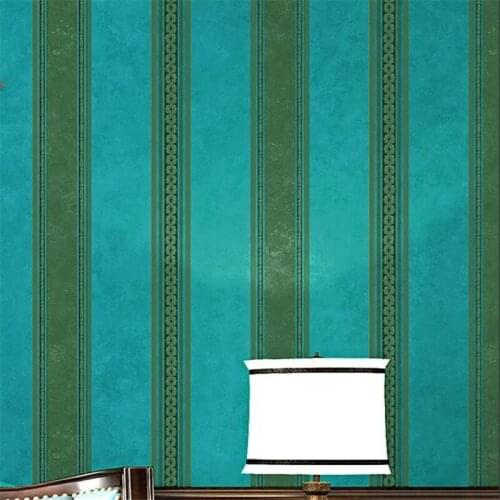 Wellyu American country non-woven fabric European luxury vertical stripes retro garden bedroom living room wall wallpaper