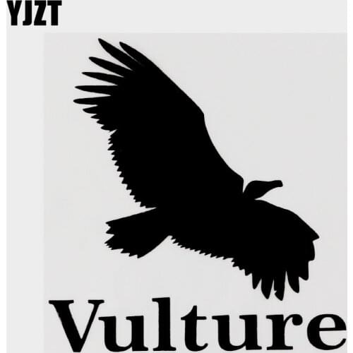 YJZT 11CM×13CM Flying Animal Vulture Vinyl Motorcycle Car Sticker Black/Silver Decal 13F-0101