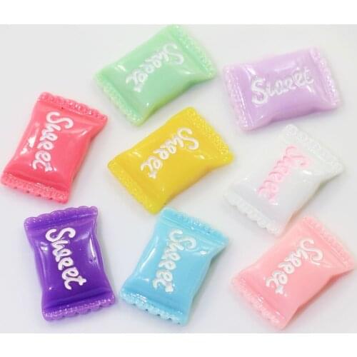 100/50pcs Opaque Colorful Resin Sweet Candy Decoration Craft Cute Kawaii Beads Flatback Cabochon Embellishments For Scrapbooking