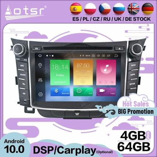 2 DIn Carplay Multimedia Stereo Android 10 Player For Hyundai ELANTRA I30 2012 2013 2014 2015 2016 GPS Audio Radio Receiver Unit