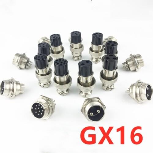 2Pair GX16 GX16-2 2P 2Pin 3Pin 4Pin 5Pin 6Pin 16mm Male&Female Wire Panel Connector plug Circular Aviation Connector Socket Plug