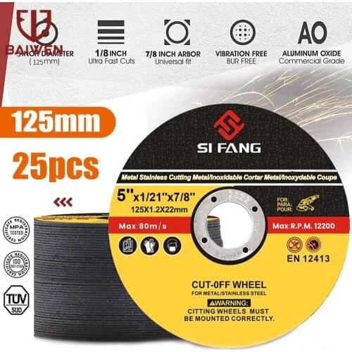 25PC Resin Cutting Disc Metal Cut Off Wheels 125mm Flat Sanding Discs for Angle Grinder Fiber Cutter Reinforced Resin Blade