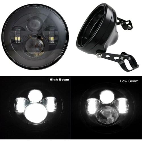 7" inch Motorcycle Headlamp with Halo Angle Eyes Round LED Headlight with 7inch Housing Bucket for Motorcycles