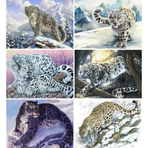 5D Diamond Painting Animals Leopard DIY Cross Stitch Kit Full Drill Square Embroidery Mosaic Art Picture Of Rhinestones Decor