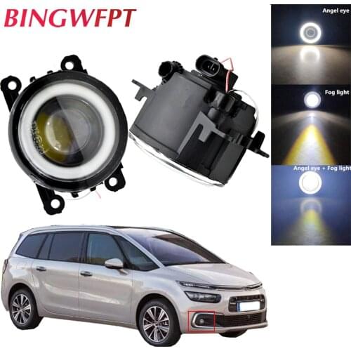 Two-in-one Car H11 LED High Quality Fog Lamps Angel Eye light For Citroen C4 Picasso I UD_ 2007-2013 For Citroen C6 TD_
