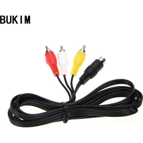 BUKIM New AV Cable 9 pin for SEGA Mega Drive 2 RCA Cord for SEGA Genesis 2 Audio Video AV Cord 6ft RCA