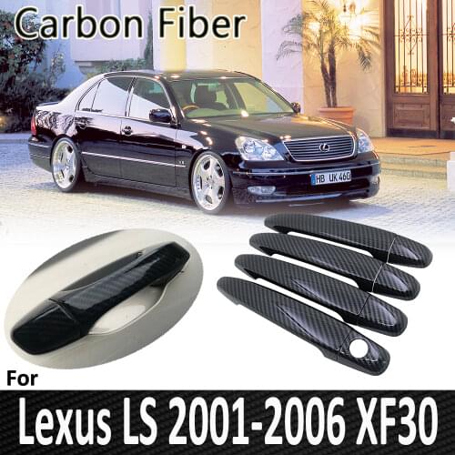 Black Carbon Fiber for Lexus LS XF30 430 2001~2006 2002 2003 2004 2005 Door Handle Cover Sticker Decoration Car Accessories