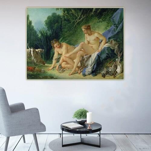 Citon Francois Boucher《Diana after the bath》Canvas Art Oil Painting Artwork Picture Wall Decor Background Home indoor Decoration