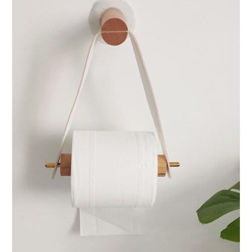 Wooden Toilet Paper Holder Bathroom Storage Wall Mount Roll Paper Holder Multipurpose Hand Towel Dispenser Toilet Tissue Rack