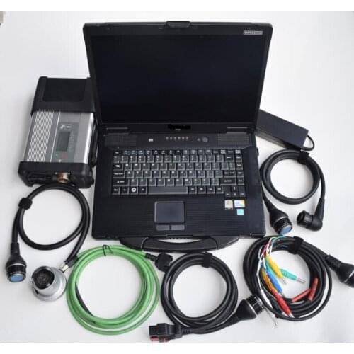 2020 MB Diagnosis SD connect compact 5 star Scanner C5 with CF52 used laptop CF-52 super 480G SSD newest full set ready to work