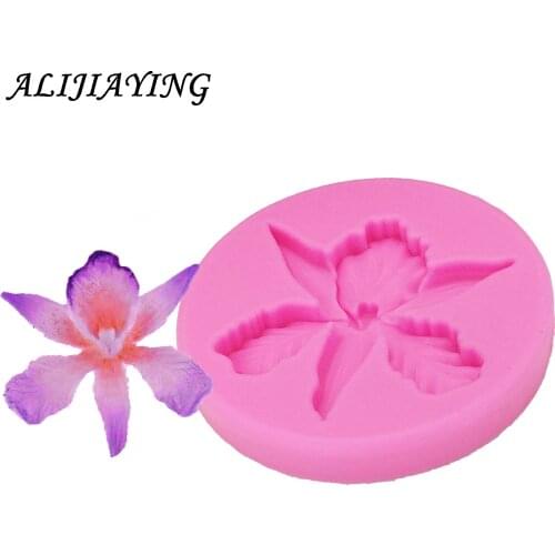 Orchid shape fondant baking cake molds Sugarcraft silicone mold flower Wedding cake decorating tools chocolate mould D0099