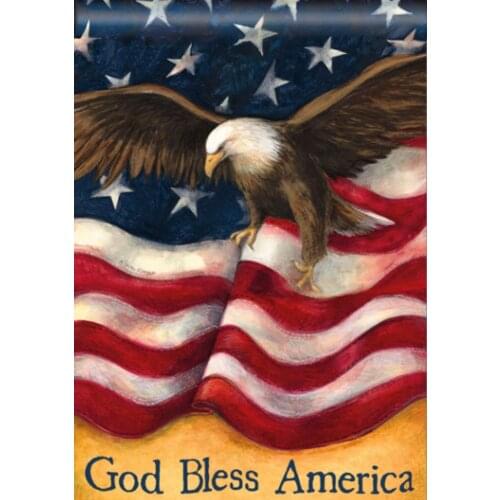 JMINE Div 5D GOD bless American Flag Eagle Full Diamond Painting cross stitch kits art wish 3D paint by diamonds