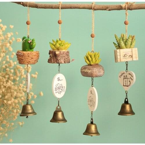 Creative Resin Simulation Fleshy Wind Bell Ornaments Bedroom Room Small Fresh Bell Pendant Crafts Home Arts Gift for Kids GF