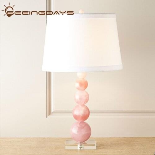 36x68cm Free Shipping Pink Glass Lamp Simple Modern American Idyllic European Model Room Girls' Childrens Room Decoration E27