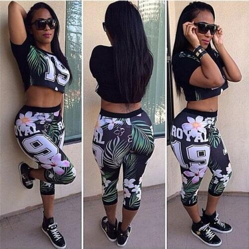 2016 AliExpress Hot Sell Fashion Conjoined Suits Printing Hot Style Sexy Two-piece Number 19 ROYAL