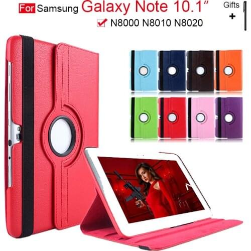 Magnet for Samsung Galaxy Note 10.1 2012 GT-N8000 N8000 N8010 N8020 Tablet Case 360 Rotating Bracket Flip Stand Leather Cover