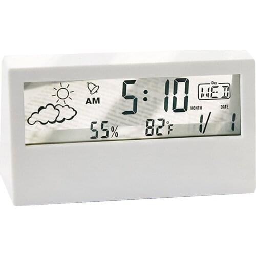 Transparent Screen Weather Station Alarm Clock Indoor Hygrometer Thermometer Weather Forecast Sensor Clock